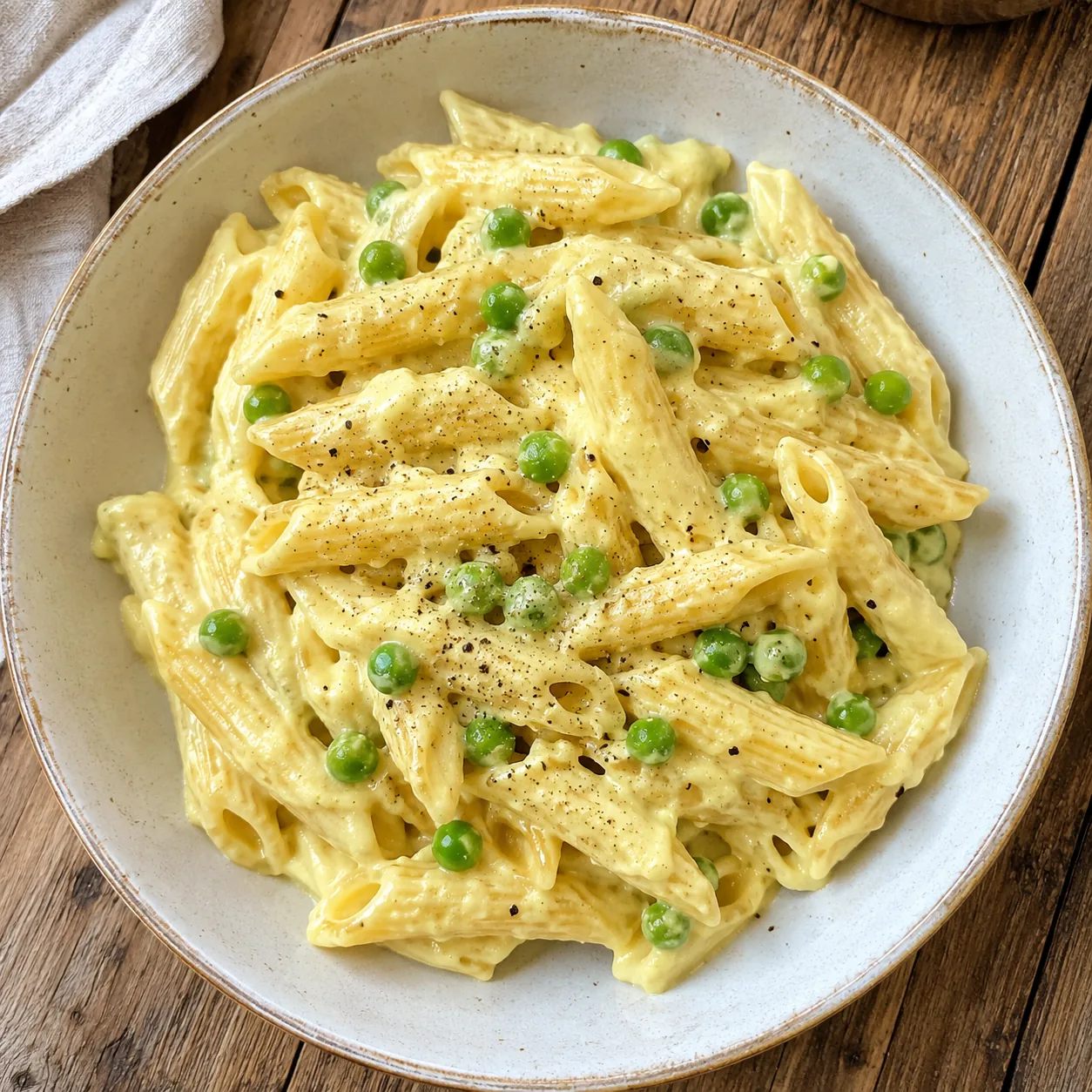Krämig ostig pasta med näringsjäst