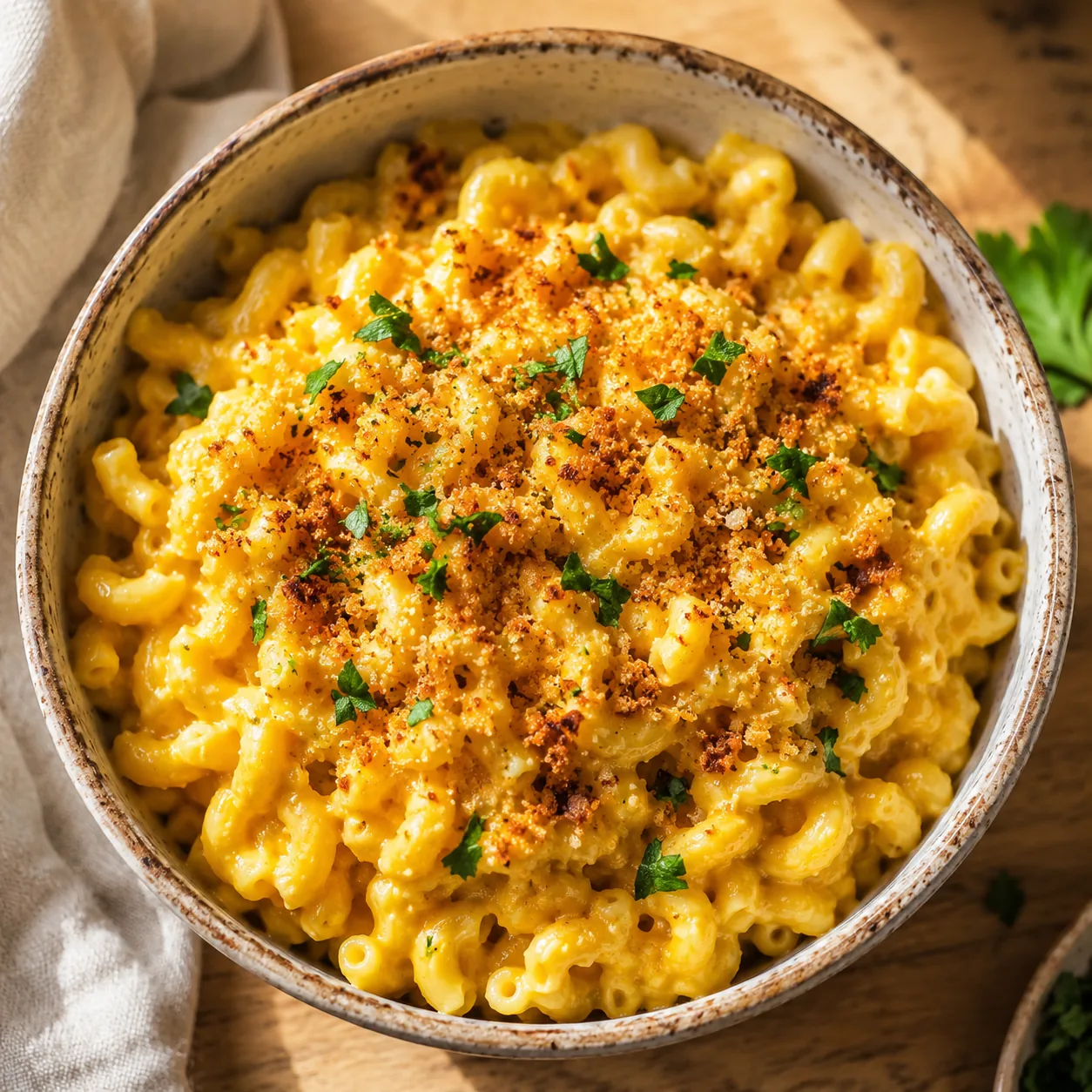 Krämig vegansk mac & cheese med näringsjäst